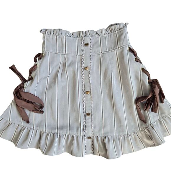 LIZ LISA Dresses & Skirts - Liz Lisa Coquette Lolita Lace Up Skirt Flirty Feminine Hearts Kawaii Women Small
